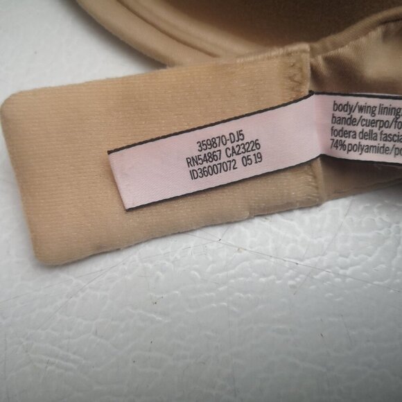 Victoria's Secret Ladies Size 32DDD Tan Underwire Lined Demi Bra - Picture 3 of 7